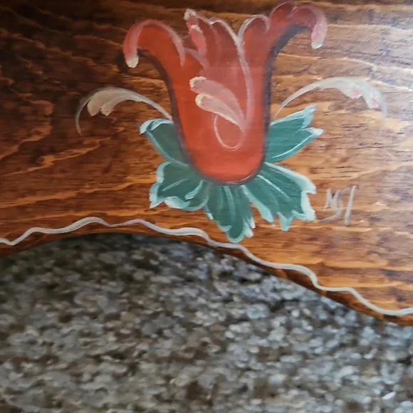Vintage Solid Wood Shelf, Hand Painted, Signed By Artist - Picture 5 of 7